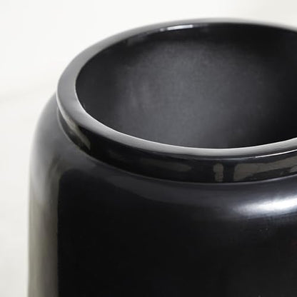Deco 79 Resin Decorative Vase Centerpiece Vase, Flower Vase for Home Decoration 16" x 16" x 30", Black