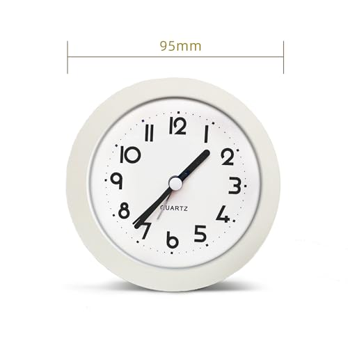 HIQU and HIST Alarm Clock with Backlight, 4 Inches White Desk Clock (White) - color: White