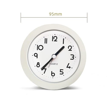 HIQU and HIST Alarm Clock with Backlight, 4 Inches White Desk Clock (White) - color: White