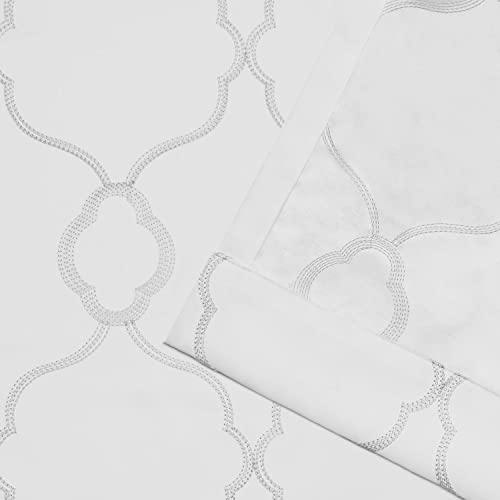 Exclusive Home Belmont Embroidered Room Darkening Blackout Grommet Top Curtain Panel Pair, 52"x108", Winter - color: Winter, size: 52"W x 108"L (Pack of 2)