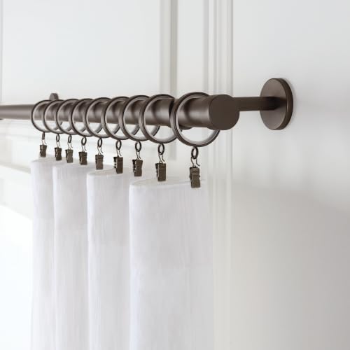 Cambria Designer 2" Matte Brown Quiet Glide Curtain Rings 18 Pack - color: Matte Brown, size: Large 2 in