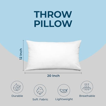 Utopia Bedding Throw Pillows, Decorative 12x20 Pillow Inserts, Set of 4 - size: 12x20 Inch
