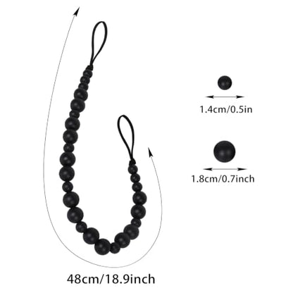 2 Pack Wood Bead Curtain Tieback, Boho Curtain Holdbacks, Black - color: Black Color