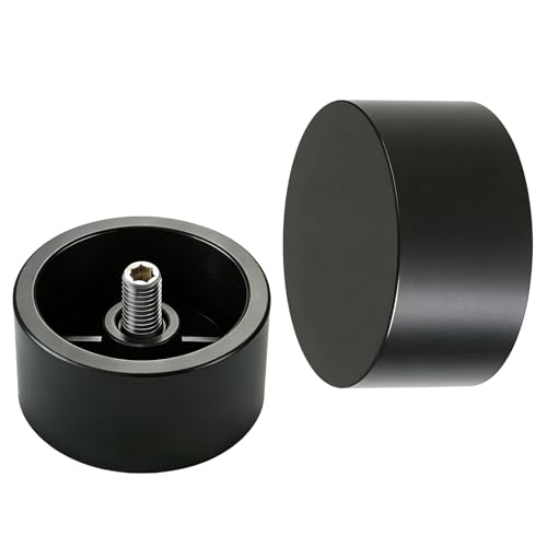 COSITA End Cap Finials for Curtain Rod, Modern Minimalist Finials for Curtain Rods 1 Inch, M6 Threads Decorative End for Drapery Rod, Black, Pack of 2 - color: Black