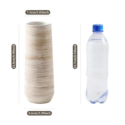 ALMA 9" White Flower Vase, Small Table Vase for Pampas Grass - color: Cylindrical-white-9''