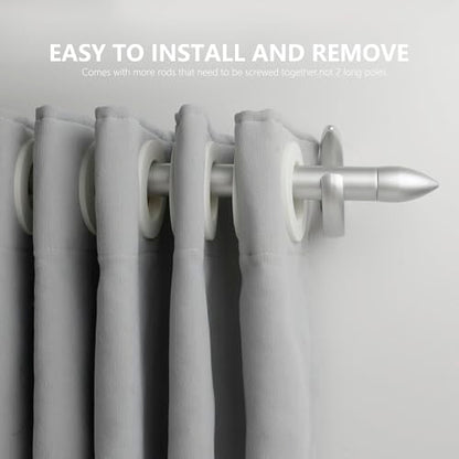 Modern Adjustable Curtain Rod Set 16 to 48 Inches, Sleek Window Rod for Bedroom, Living Room, Silver - color: SILVER, size: 16" to 48"