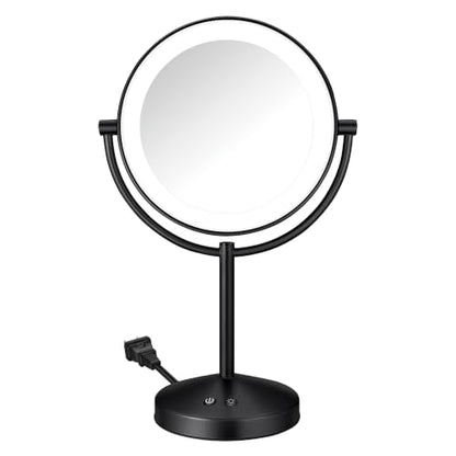 Conair LED Vanity Mirror, Double-Sided, 10x Maginification, Matte Black - color: Matte Black, size: 16"L x 10.3"W