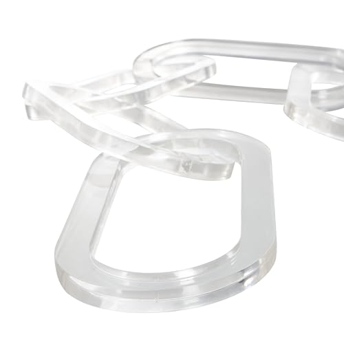 Deco 79 Acrylic Plastic Chain Decorative Sculpture Oval 5 Link Home Decor Statue, Accent Figurine 27" x 0" x 4", Clear - size: 27" x 0" x 4"