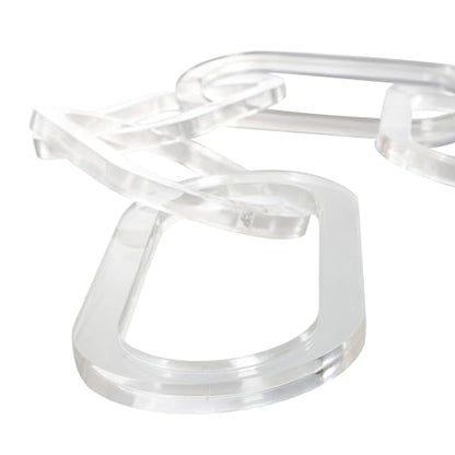 Deco 79 Acrylic Plastic Chain Decorative Sculpture Oval 5 Link Home Decor Statue, Accent Figurine 27" x 0" x 4", Clear - size: 27" x 0" x 4"