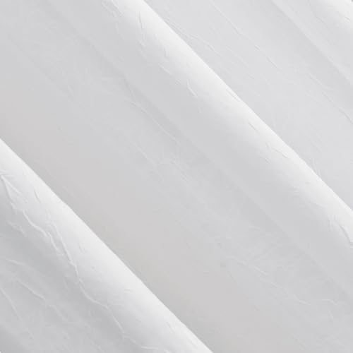 No. 918 Erica Crushed Sheer Voile Grommet Curtain Panel 84.00" x 51.00" - color: White, size: 51"W x 84"L (Pack of 1)