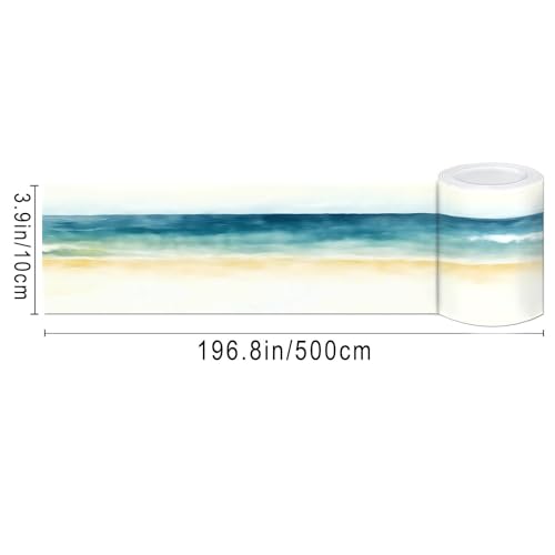 IVN Wallpaper Border Peel and Stick Wall Beach Shore 4x196 Inch - color: Beach Shore