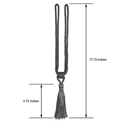 2 Pack Curtain Tiebacks Handmade Tassel Rope Curtain Holdbacks - color: Charcoal, size: 2p