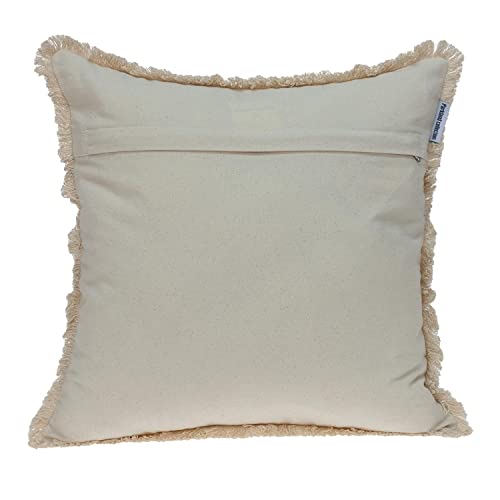 HomeRoots Boho Garland Beige and Dark Brown Decorative Accent Pillow