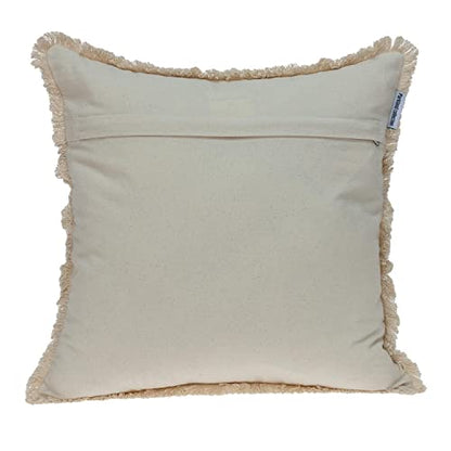 HomeRoots Boho Garland Beige and Dark Brown Decorative Accent Pillow