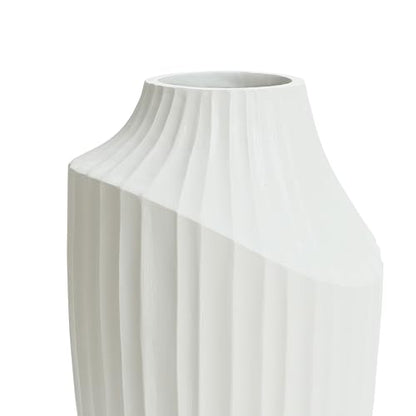 LuxenHome 20" Modern Abstract Sculpture White Ceramic Vase