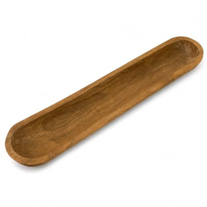 30 Inch Decorative Wooden Dough Bowl, Wooden Bowls, Large Long Hand Carved Rustic Bread Key Bowl, Wooden Tray, Dough Bowls for Decor, Decorative Bowl for Living Room Dining Room Kitchen Table