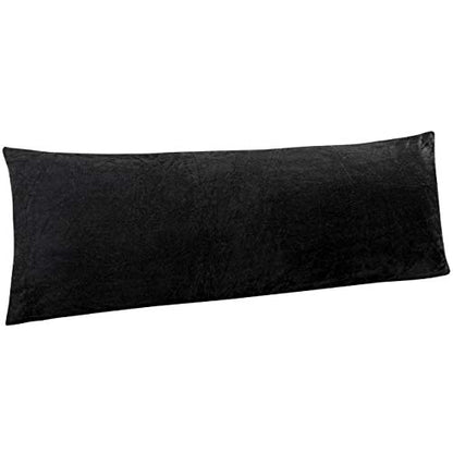 NTBAY Velvet Body Pillow Cover, 20 x 54, Zipper, Black - color: Black, size: 54" x 20" (Pack of 1)