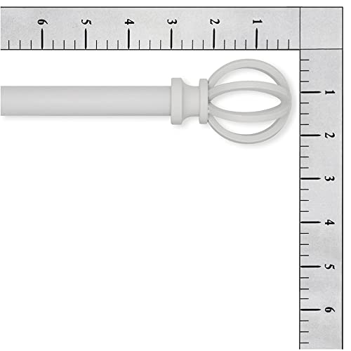 Lumino 5/8" Cage Single Curtain Rod Set 30"-84" White - color: White