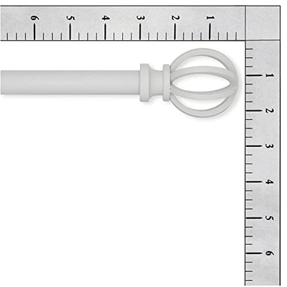 Lumino 5/8" Cage Single Curtain Rod Set 30"-84" White - color: White