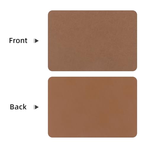 SHACOS Faux Leather Placemats Set of 8 Place Mats Table Mats, Camel Brown - color: Camel Brown