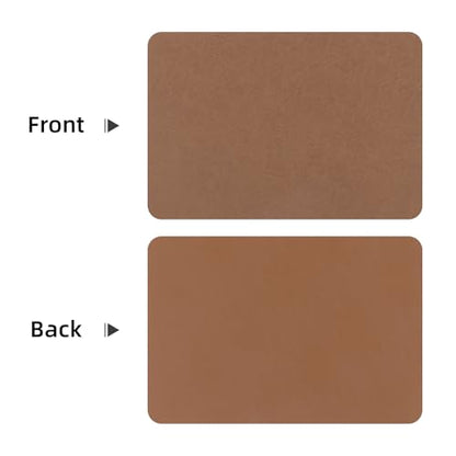 SHACOS Faux Leather Placemats Set of 8 Place Mats Table Mats, Camel Brown - color: Camel Brown