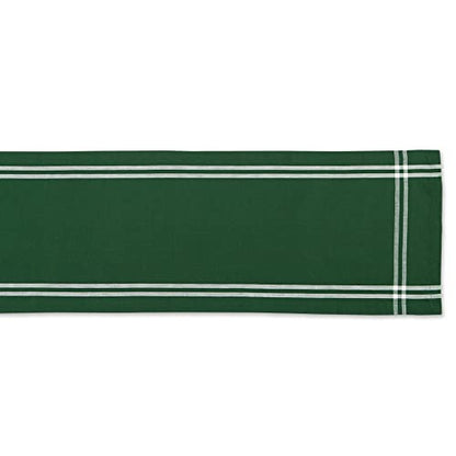 Pre de Provence French Stripe Dining Table Collection Farmhouse Style Table Runner, 14x72 Inches, Balsam Green - color: Balsam Green, size: 14x72 Inches (Pack of 1)