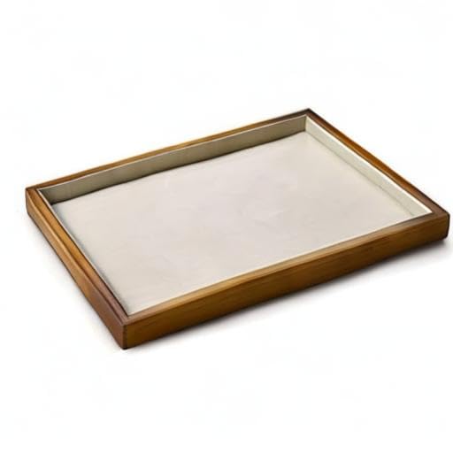 Oirlv Solid Wood Jewelry Tray,Jewelry Drawer Organizer,Watch Tray(Cream) - color: Creamy-white flat tray