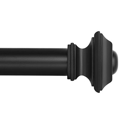 Ivilon Square Designed Style Window Side Curtain Rod, 1 1/8 inch Diameter. 16 to 28 Inch - Black - size: 16 to 28 in.