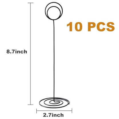 Table Number Holders, 10PCS Place Card Holder, Photo Holder (8.7" Black) - color: Black, size: Extra Large