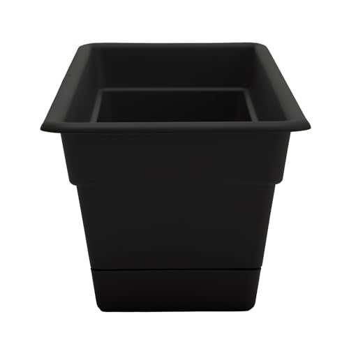 Bloem Dura Cotta 18" Plastic Window Box Planter with Saucer, Black, 3-Pack - color: Black, size: 18" (Pack of 3)