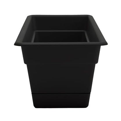 Bloem Dura Cotta 18" Plastic Window Box Planter with Saucer, Black, 3-Pack - color: Black, size: 18" (Pack of 3)