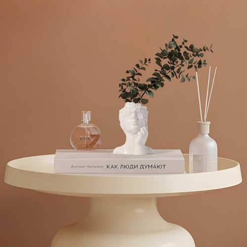 Ceramic Face Vase White Flower Vase for Decor, Female Face Vase Art, Modern Decorative Vase Centerpiece for Table, Shelf, Living Room, Office, Bedroom, Small - style: Vase shaped like a face1