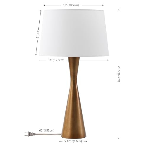 SAFAVIEH Edie Table Lamp, 25.5" Rustic Antique Brass TBL4559A