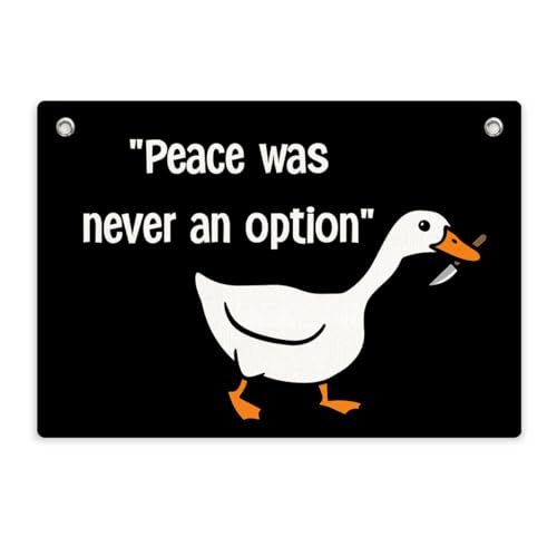 Peace Was Never An Option Goose Flag,Funny Goose Wall Flag Banner Tapestry - color: Multi 0662