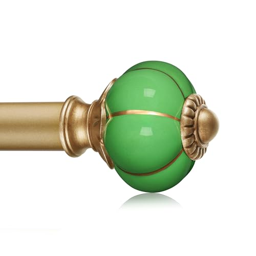 Ceramic Curtain Rods for Windows 18 to 55 Inch 1 Inch Adjustable - color: Gold Green, size: 18"-55"