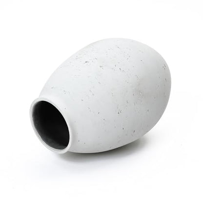 LuxenHome 16" Cement Large Floor Vase, Antique White Rustic Vases - color: White-b, size: 16 Inch