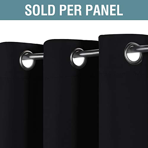 H.VERSAILTEX 100% Blackout Curtains for Bedroom Black Out Curtains 96 inch Thermal Insulated Long Blackout Curtains for Living Room, Energy Saving Curtains for Patio Door Grommet (1 Panel, Jet Black) - color: Jet Black, size: 52"W x 96"L (Pack of 1)