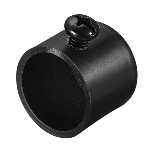 uxcell Curtain Rod Ends, 6Pcs Iron Drapery Rail Pole Head Cap Black