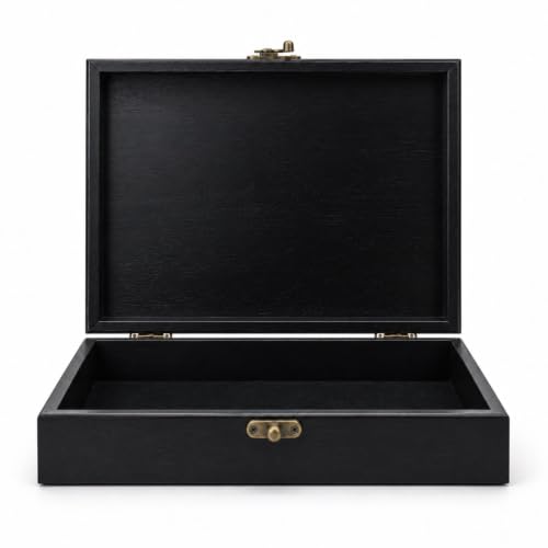 WE Games Old World Wooden Keepsake Box - color: Black Stained, size: Large