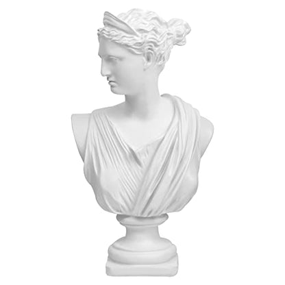 Norrclp 12.5in Greek Statue of Diana, Classic Roman Head Bust - color: Anna-12.5in