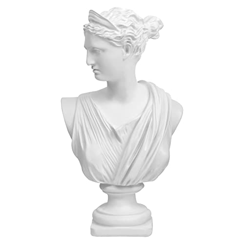 Norrclp 12.5in Greek Statue of Diana, Classic Roman Head Bust - color: Anna-12.5in