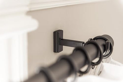 BlastHome® Luxury Adjustable Curtain Rod Brackets, Matte Graphite - color: Matte Graphite