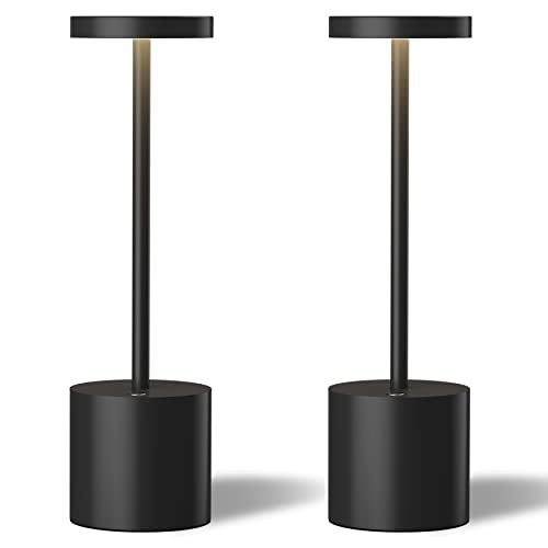 TBBGA LED Cordless Table Lamps Set of 2, 5000mAh Rechargeable Table Light - color: Black2