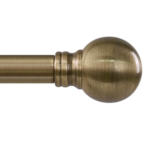Antique Bronze Curtain Rods for Windows 66 to 120 Inch 1" Diameter - color: Antique Bronze, size: 16"-120"|1 Pack