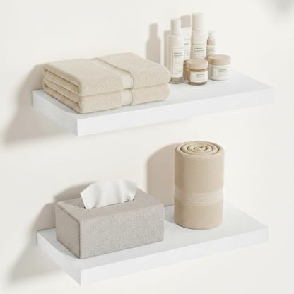 Vivelove White Floating Shelves, 16 X 12 Inches, Set of 2 - color: White, size: 16”wx12”dx1.5”h