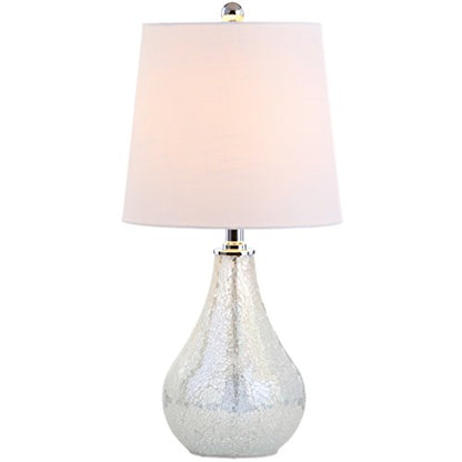 JONATHAN Y Mona Coastal Mini LED Table Lamp 20" Bedside, Mosaic White - color: White