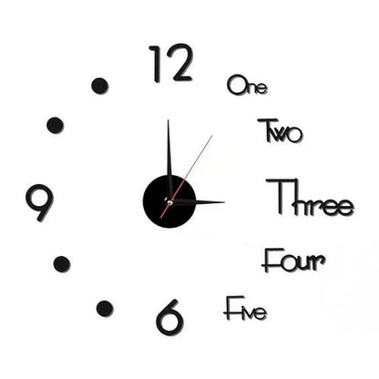 3D DIY Wall Clock, LuminousFramelessSilent Living Room Dining Room Simple 3D Wall Sticker Wall Clock Creative Luminous DIY Acrylic Punch-Free Quartz Clock (15.8IN)