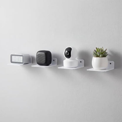 2Pack 5 Inch Small Floating Shelf for Wall, Small Piano White Floating Shelf for Bathroom, Bedroom, Living Room, Kitchen,Office Perfect for Echo, Cameras, Mini Decor, Funkos, Figurines