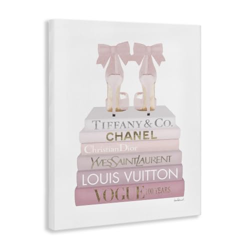 Chic Shoes Glam Bookstack Fashion, 16 x 20 Inch Canvas Wall Art - color: Chic Glam Heels, size: 20"L x 16"W