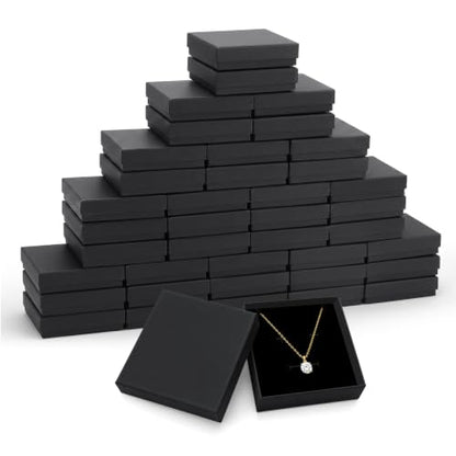 Jewelry Gift Boxes, 40 Pack 3.5x3.5x1 Inch, Black - color: Black, size: 3.5x3.5x1 Inch (Pack of 40)
